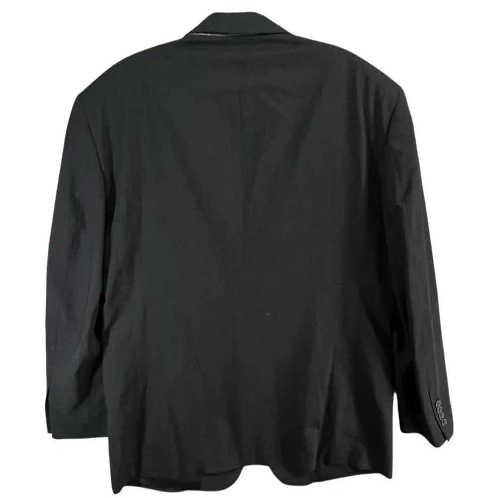 Pronto‎ Uomo Suit Jacket Mens 42L Black Wool Sport Coat Blazer Business Classic